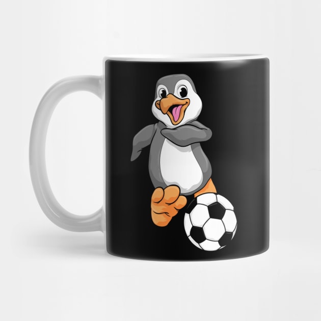 Penguin as Soccer player with Soccer ball by Markus Schnabel